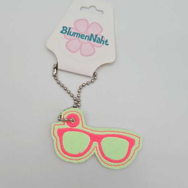 Kleiner Anhänger Brille #2 neon-gelbgrün/neon-pink - B-Ware